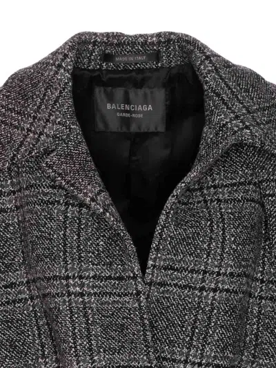 Balenciaga Checkered Pattern One Layer Coat