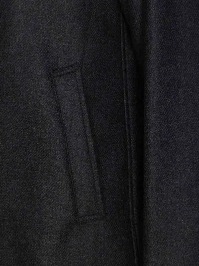 Herno Antracite Coat With Zip And Buttons Closure