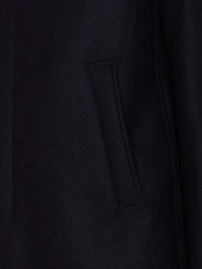 Herno Collar Shearling Removable Pockets Lateral Sleeves Long In Black