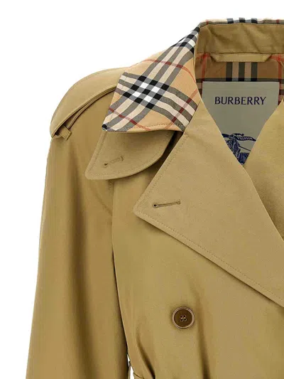 Burberry Castleford Check Collar Water Resistant Gabardine Trench Coat