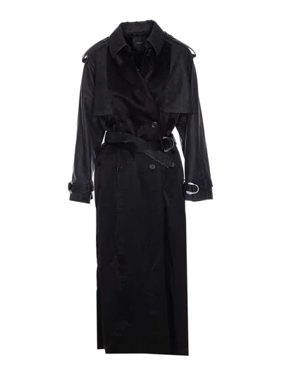 トレンチコート Pinko Classic Black Trench Coat With Belted Waist Pinko Classic Black Trench Coat With Belted Waist | ModeSens