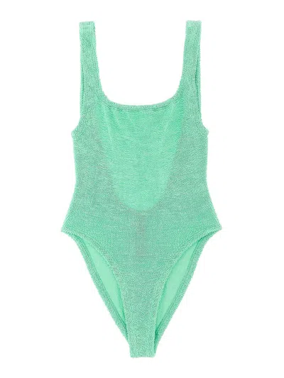 Hunza G 'pamela' Green Backless One-piece Swimsuit
