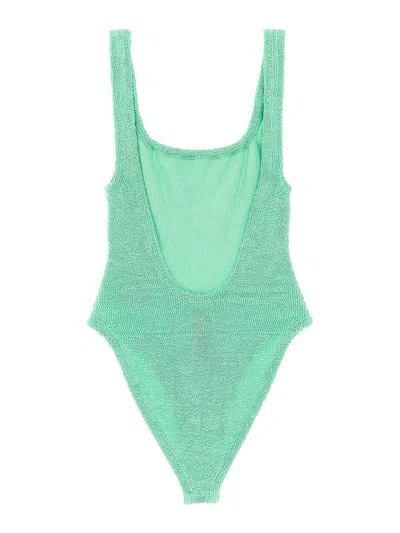 Hunza G 'pamela' Green Backless One-piece Swimsuit