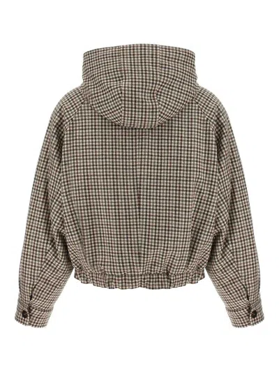 Brunello Cucinelli Shiny Zipper Pull Casual Jackets And Parka Beige