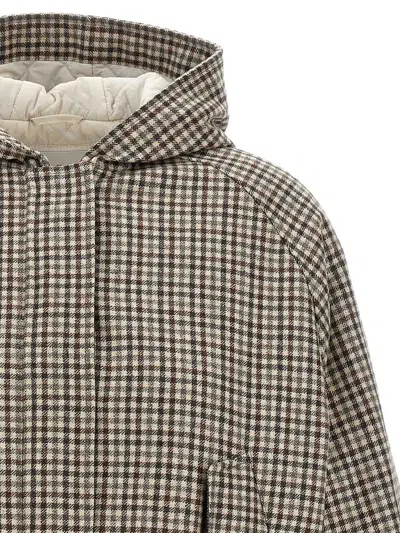 Brunello Cucinelli Shiny Zipper Pull Casual Jackets And Parka Beige
