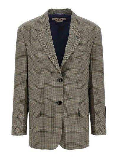 Marni Check Blazer Prince Of Wales