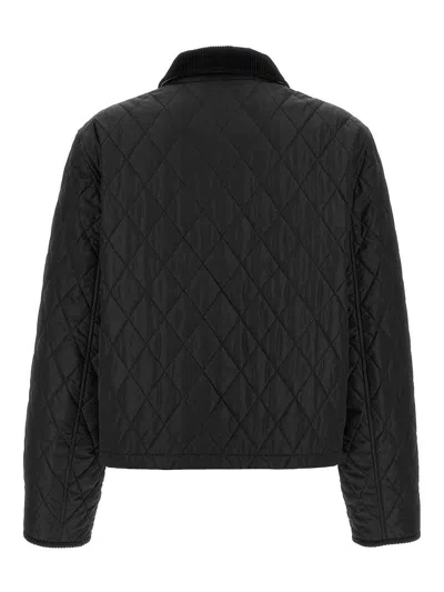 Burberry Check Lining Quilted Nylon Dorset Jacket Clothing In Black