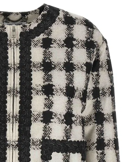 Moschino Short Jacket With All-over Texture Print