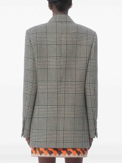 Valentino Houndstooth Wool Blazer Ivory And Black In Multi