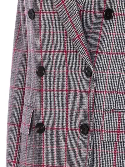 Chloé Double-breasted Velvet-trimmed Checked Wool Blazer