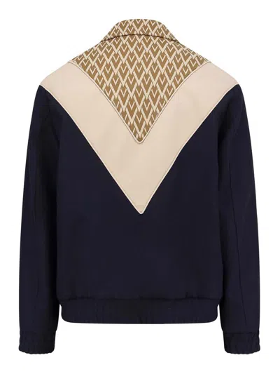 Valentino Wool And Cotton Jacket With Chevron Pattern