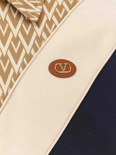 Valentino Wool And Cotton Jacket With Chevron Pattern