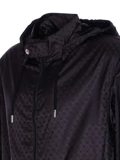 Alexander Mcqueen Mcqueen Black Skull Print Jacket In Black