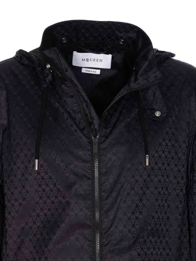 Alexander Mcqueen Mcqueen Black Skull Print Jacket In Black