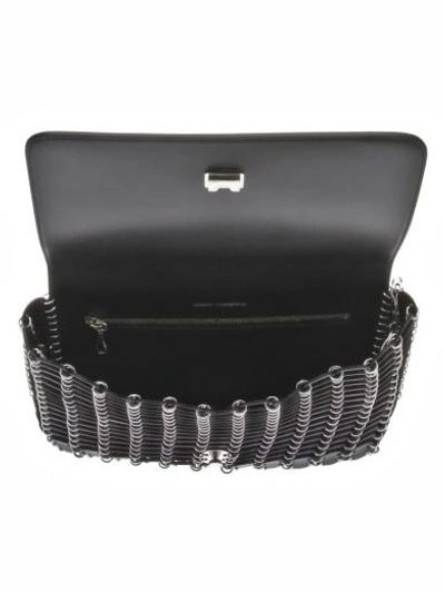 Shop Paco Rabanne Leather And Chain Crossbody Bag In Black