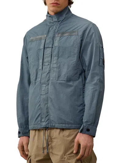 C.p. Company C.p.company Men Flatt Nylon Jacket With Logo Iconic Detail