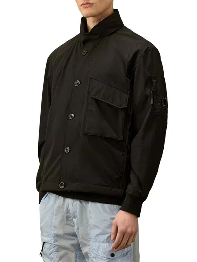 C.p. Company Utility Jacket With High Collar And Pockets In Black