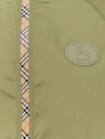 Burberry Men Nylon Jacket With Ekd Patch In Green