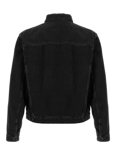 Dsquared2 Black Jacket With Classic Collar And Embossed Logo On The Front