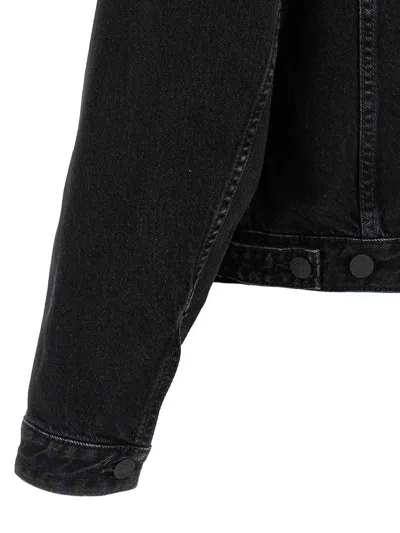 Dsquared2 Black Jacket With Classic Collar And Embossed Logo On The Front
