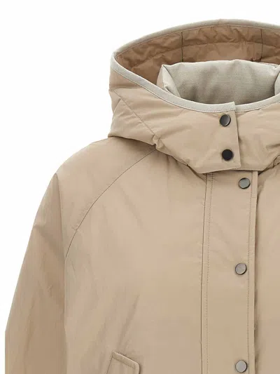 Brunello Cucinelli Cropped High Collar Quilted Jacket