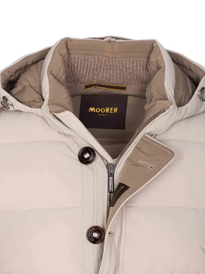 Moorer Quilted Jacket Hood Knitted Sleeves