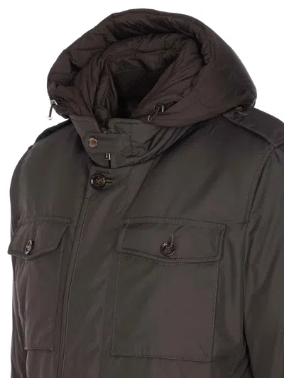 Moorer Long Sleeve Hooded Padded Jacket With Pockets