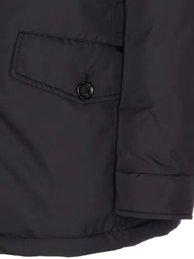 Moorer Quilted Hooded Jacket Removable Hood In Black