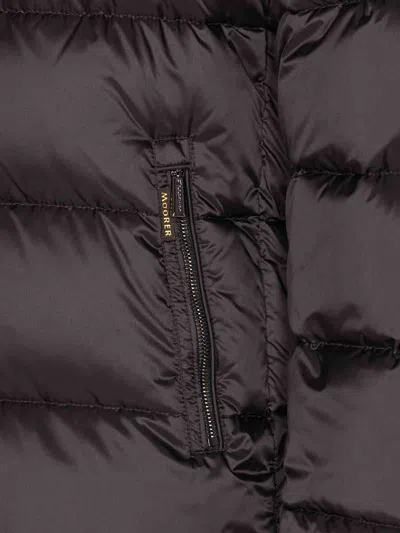 Moorer Asphalt Brett Down Jacket With Zip Closure In Brown