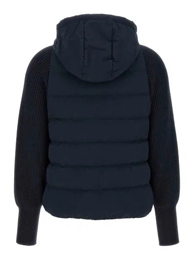 Brunello Cucinelli Padded Hooded Knit Down Jacket