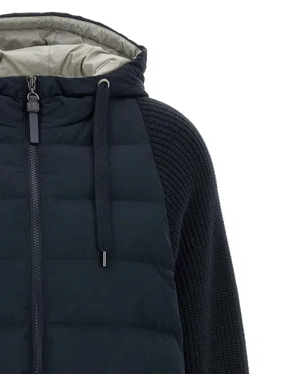 Brunello Cucinelli Padded Hooded Knit Down Jacket