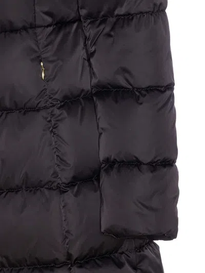 Herno Black Down Jacket With Frontal Zip Closure In Black