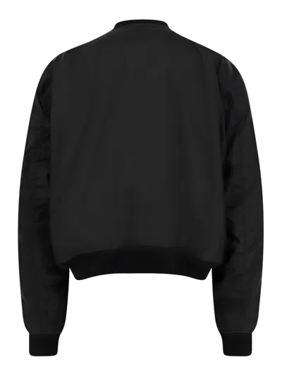 Balenciaga Men Bomber Jacket With Logo In Black
