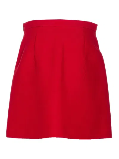 Valentino Crepe Couture Skirt With Heart Jewel Buttons