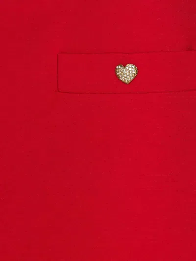 Valentino Crepe Couture Skirt With Heart Jewel Buttons