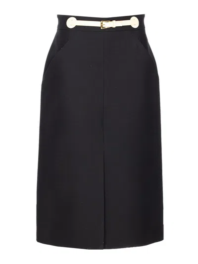 Valentino Garavani Women Skirt With Leather Details