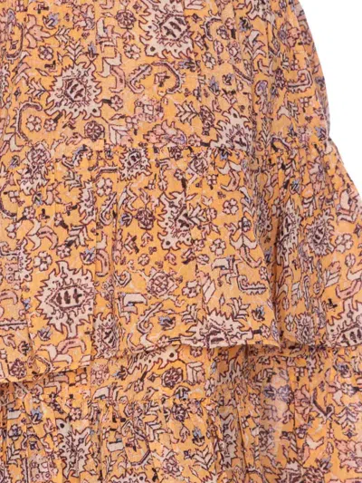Isabel Marant Étoile Layered Floral Print Skirt With Ruched Waistband In Multi
