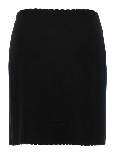 Moschino Skirt With Chain Embellishments And Scalloped Edges