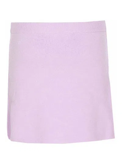 Self-portrait Self Portrait Lilac Stretch Viscose Blend Mini Skirt