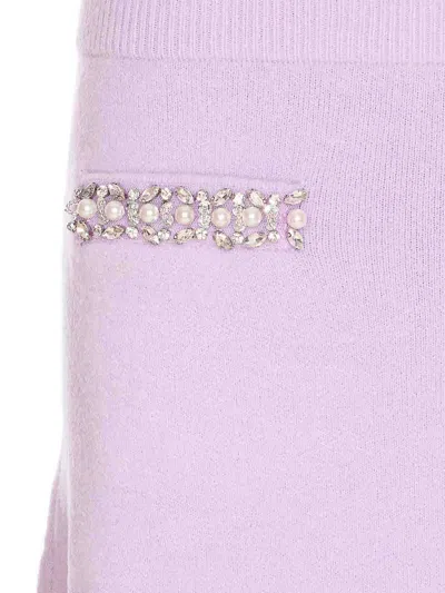 Self-portrait Self Portrait Lilac Stretch Viscose Blend Mini Skirt