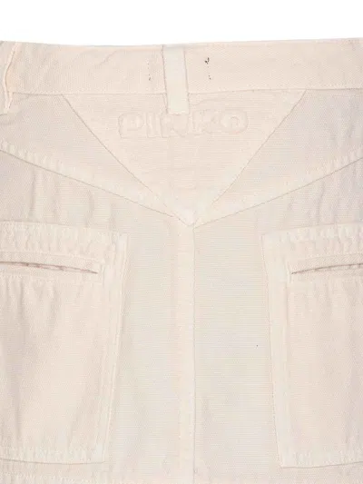 Pinko Flared Tiered Denim Skirt Pockets