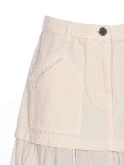Pinko Flared Tiered Denim Skirt Pockets
