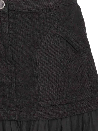 Pinko Long Skirt In Canvas And Cotton Voile