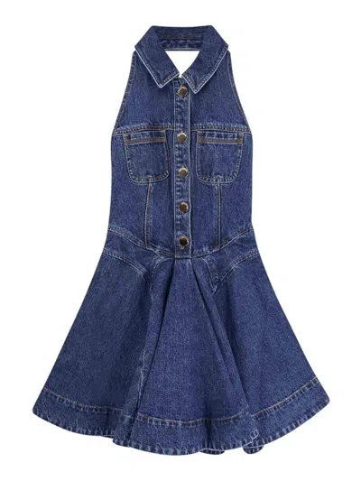 Self-portrait Vestito Corto In Denim