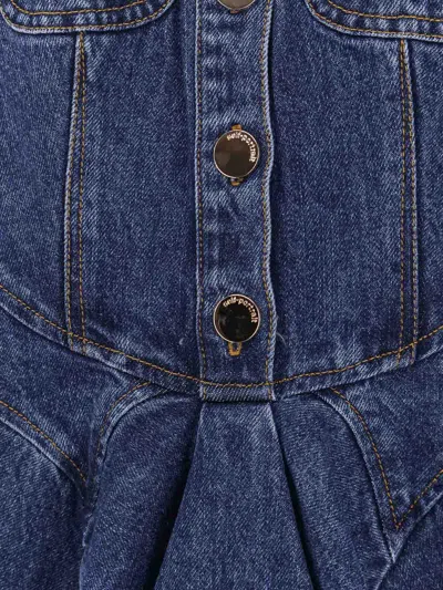 Self-portrait Vestito Corto In Denim