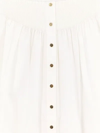 Tory Burch Cotton Skirt With Logoed Buttons