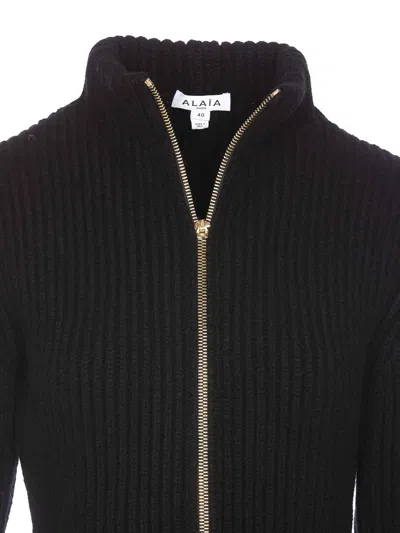 Alaïa Ribbed Wool And Cashmere-blend Peplum Cardigan