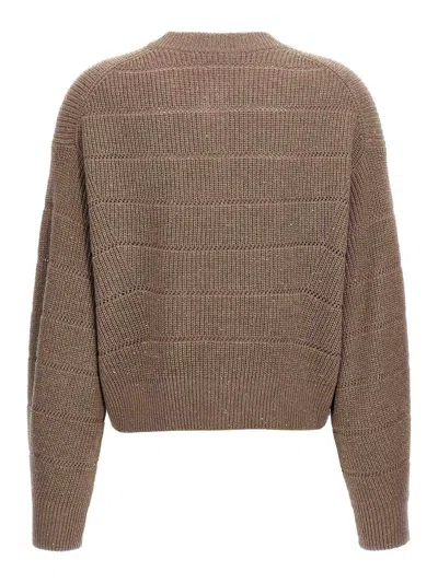 Brunello Cucinelli Rustic Dazzling Net Sweaters And Cardigans Brown