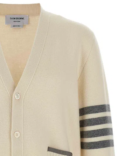 Thom Browne Wool Cardigan With Striped Sleeve Detail