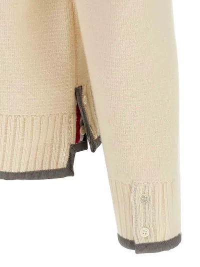 Thom Browne Wool Cardigan With Striped Sleeve Detail